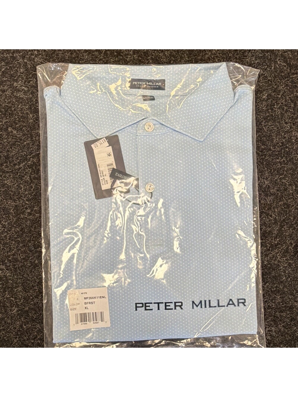 Peter Millar Men’s XL Blue Frost Performance Golf Polo Shirt NWT